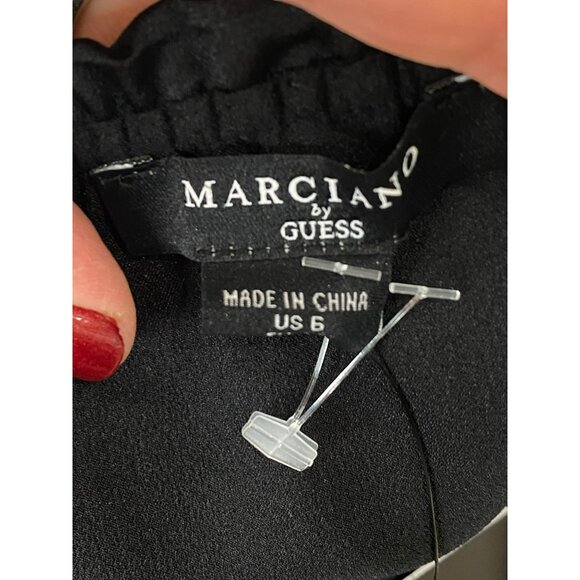 NWT MARCIANO BY GUESS DIXIE - Blouse - jet black Size 6 Retail $150 - Picture 6 of 12